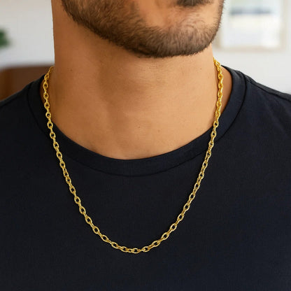 14k Yellow Gold Pendant Chain with Textured Links