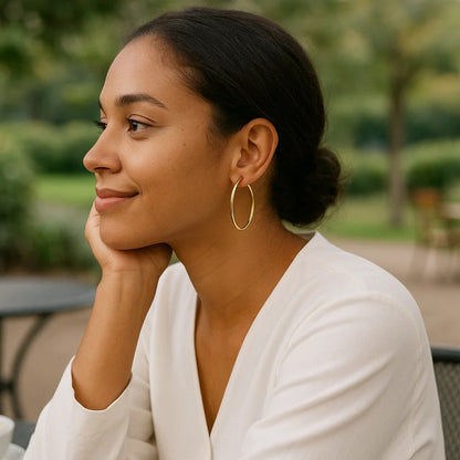 14k Yellow Gold Polished Hoop Earrings (1.5x40mm)