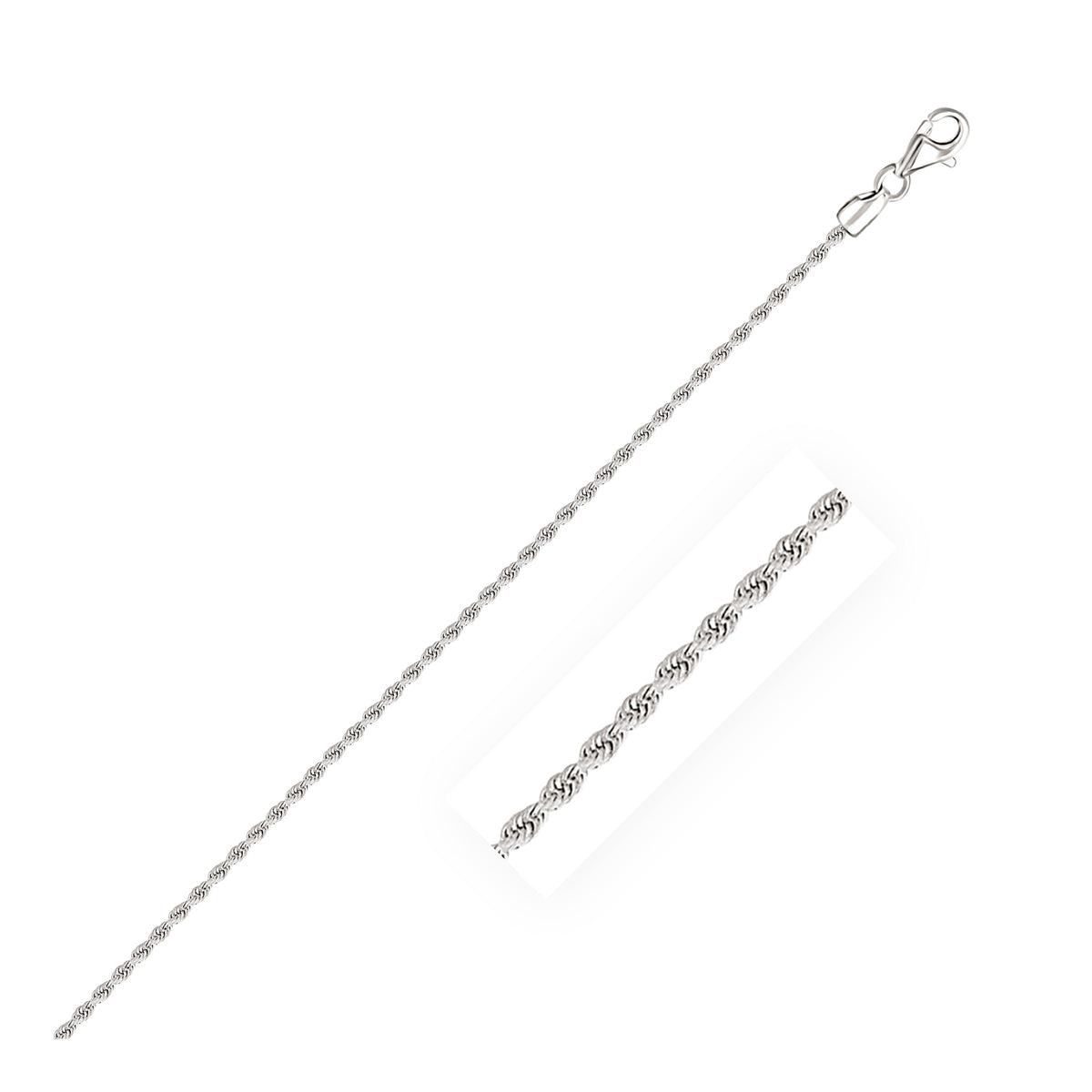 14k Solid Diamond Cut Rope Chain