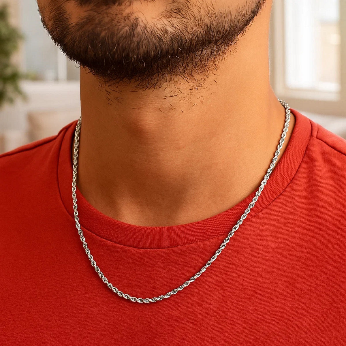 14k Yellow Gold Solid Diamond Cut Rope Chain