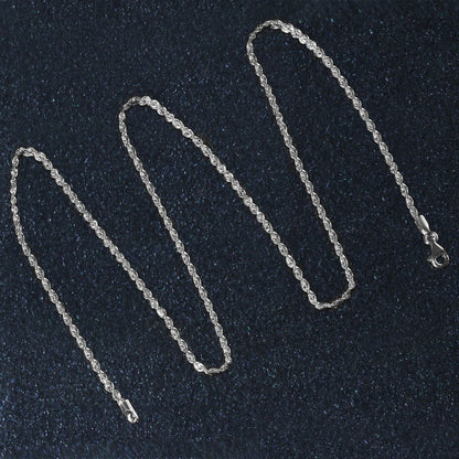 14k Yellow Gold Solid Diamond Cut Rope Chain