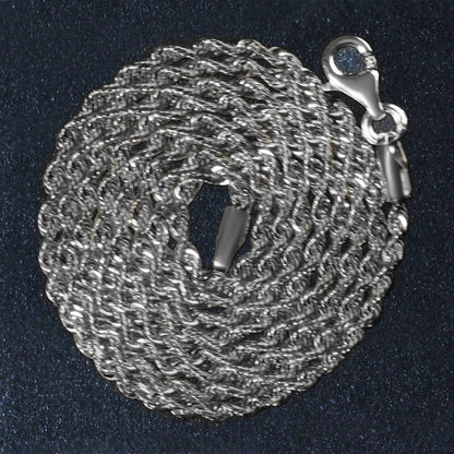 14k Yellow Gold Solid Diamond Cut Rope Chain