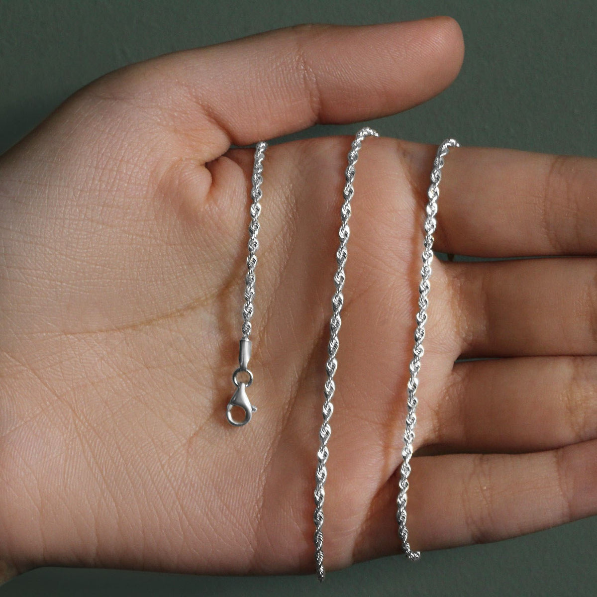 14k Yellow Gold Solid Diamond Cut Rope Chain