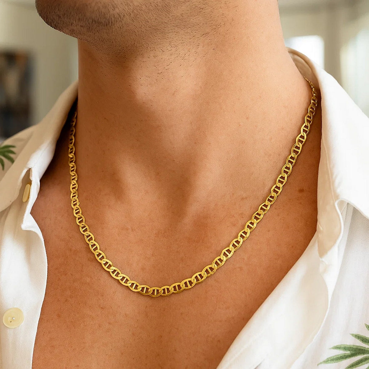 14k Yellow Gold Mariner Link Chain