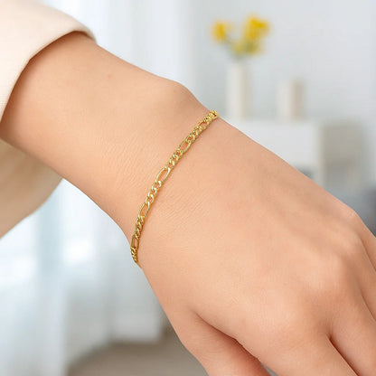 14k Solid Figaro Bracelet (3.00 mm)
