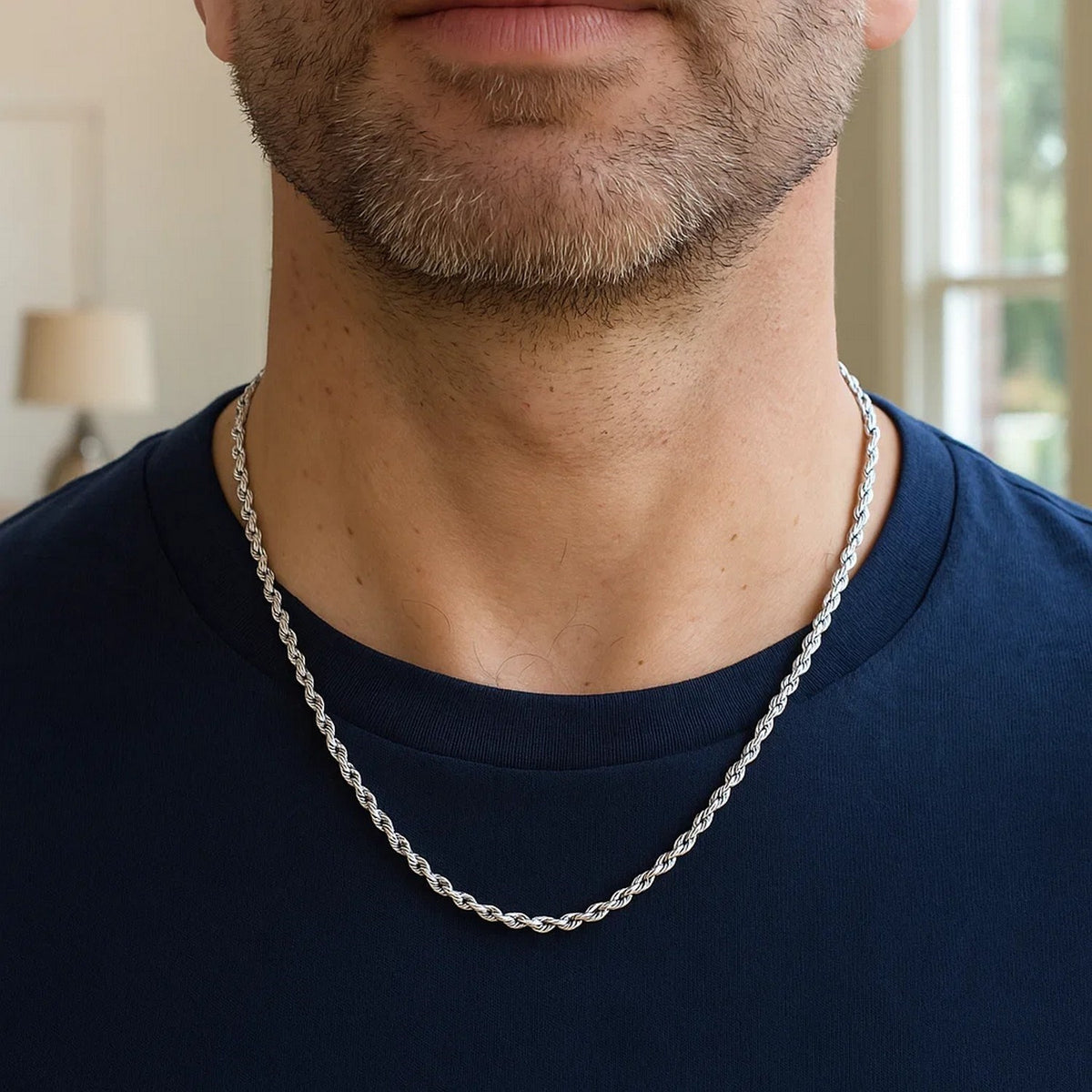 14k Yellow Gold Solid Diamond Cut Rope Chain