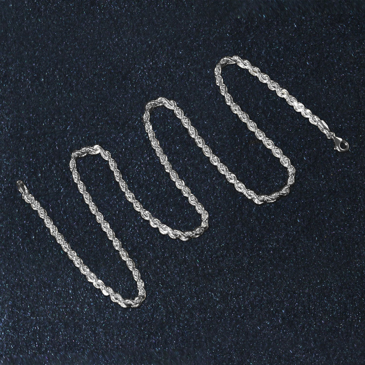 14k Yellow Gold Solid Diamond Cut Rope Chain