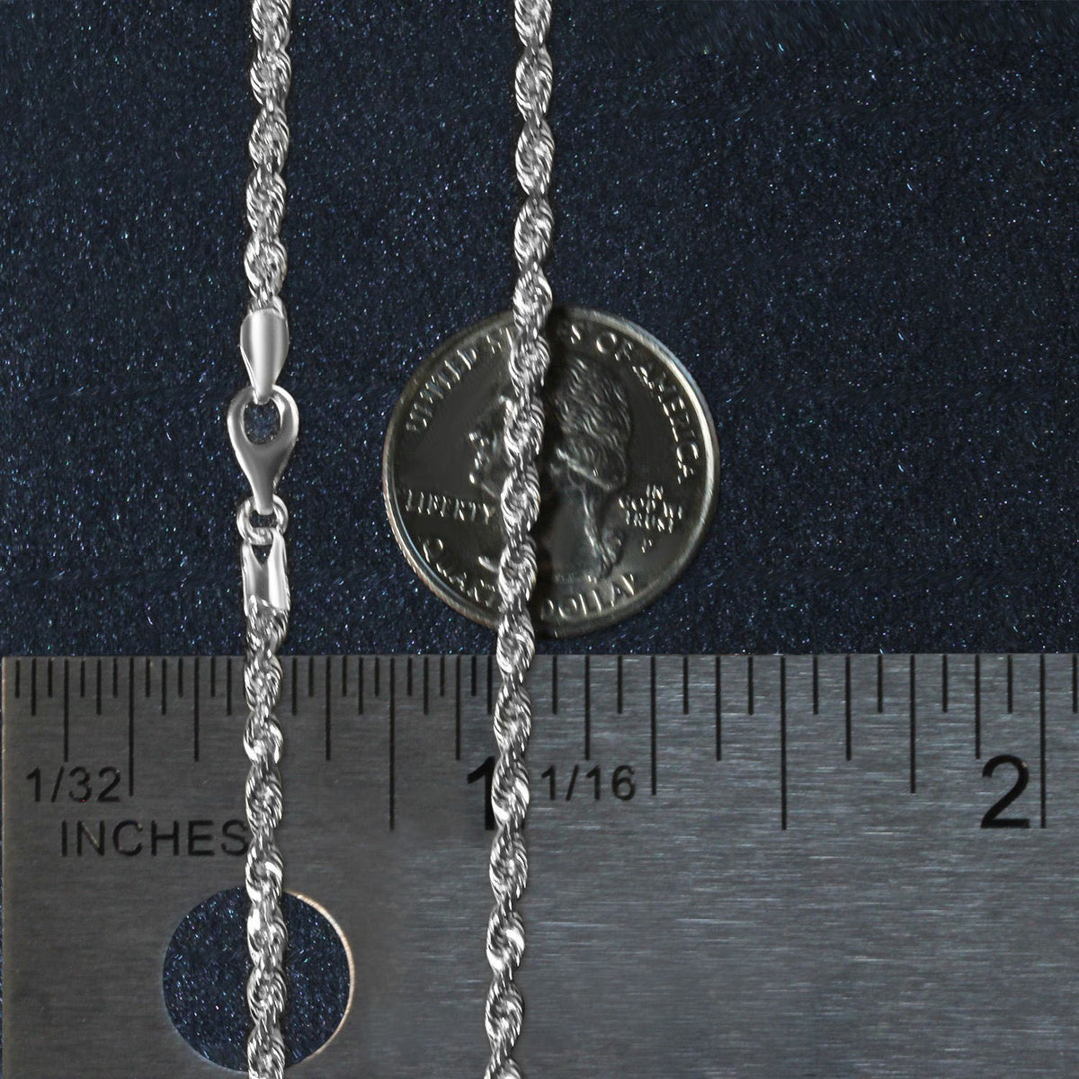 14k Yellow Gold Solid Diamond Cut Rope Chain