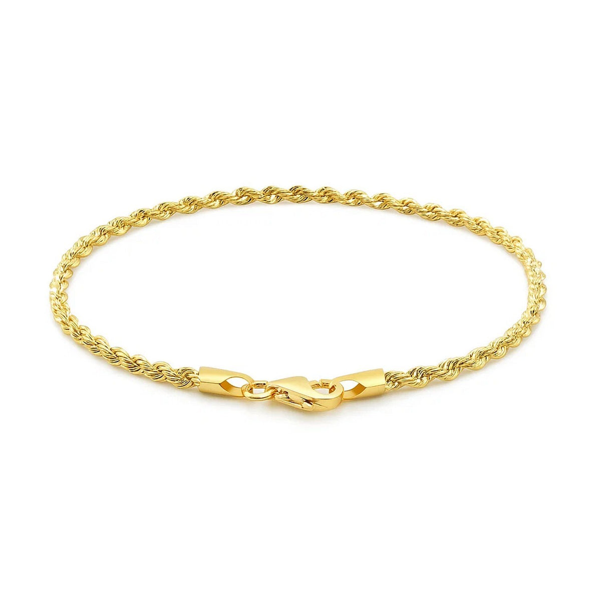 14k Solid Diamond Cut Rope Bracelet (4.00 mm)