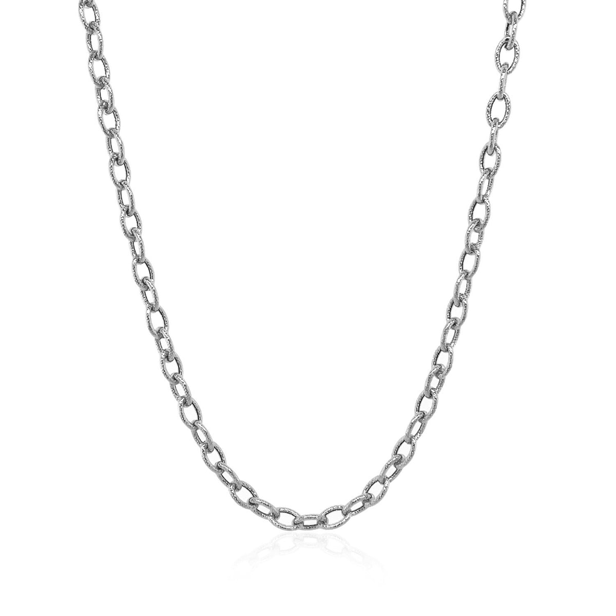 14k Yellow Gold Pendant Chain with Textured Links