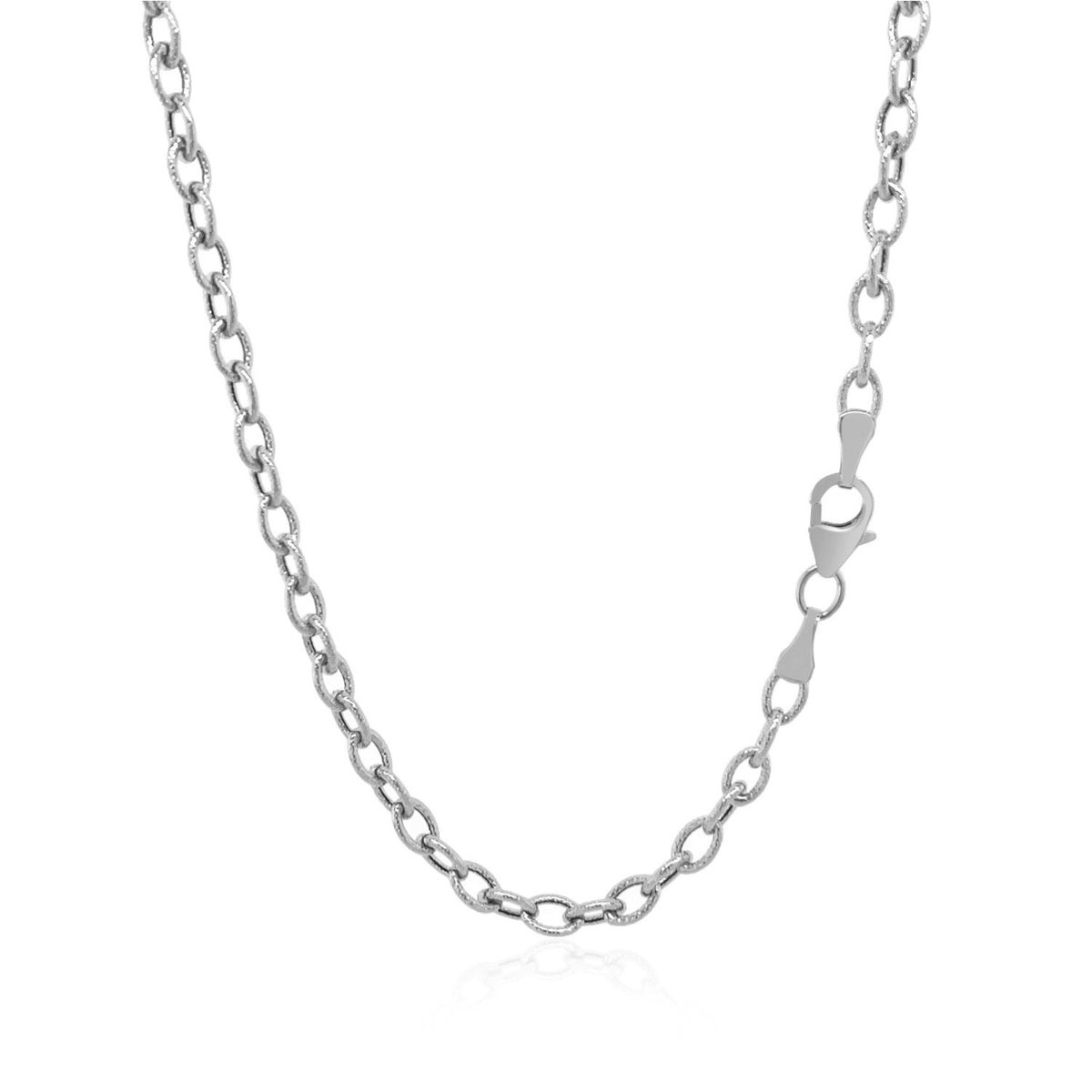 14k Yellow Gold Pendant Chain with Textured Links