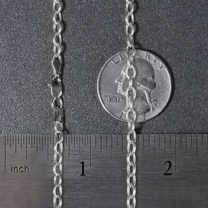 14k Yellow Gold Pendant Chain with Textured Links