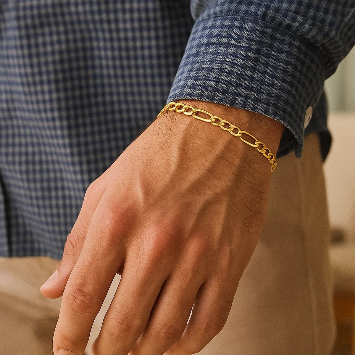 14k Solid Figaro Bracelet (3.00 mm)