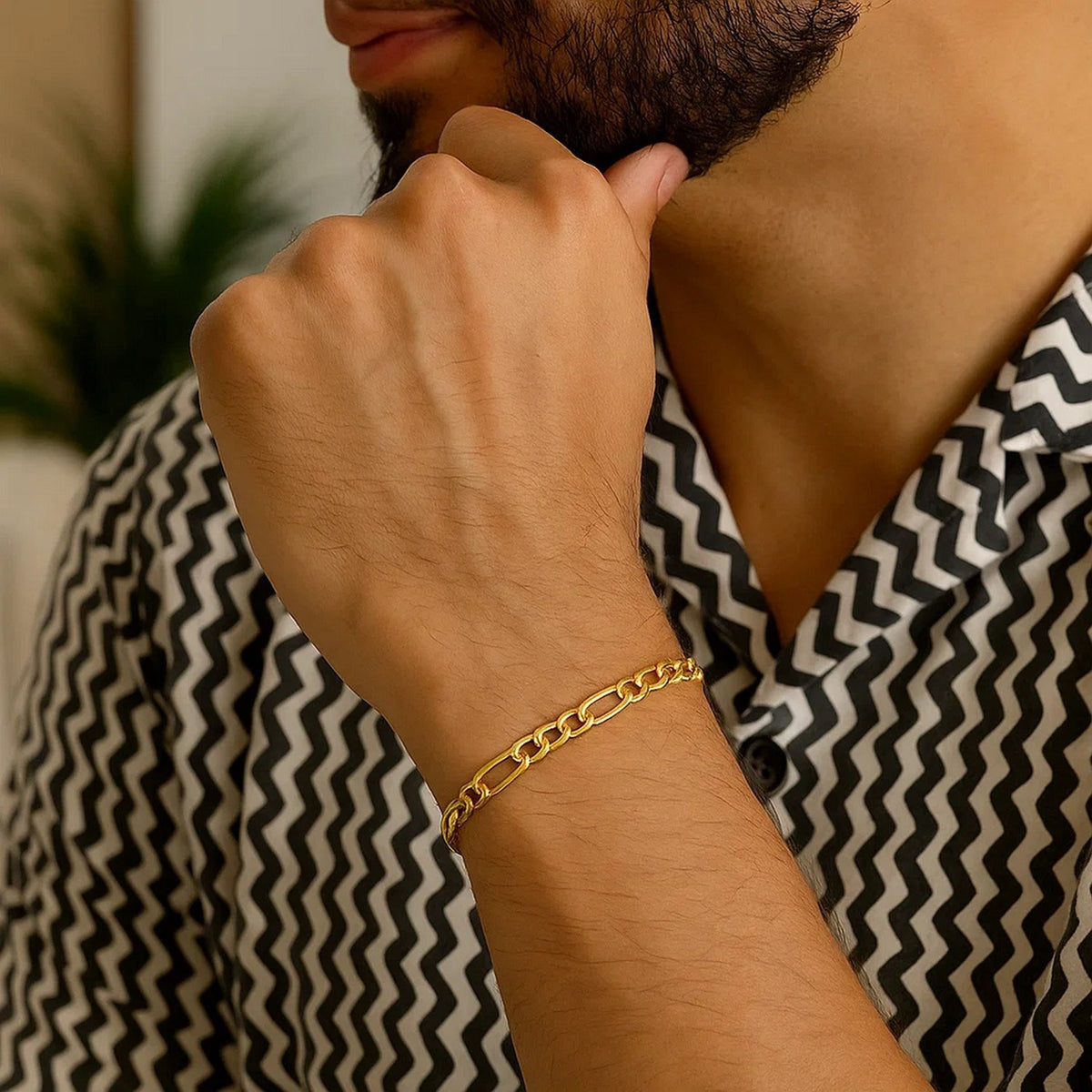14k Solid Figaro Bracelet (3.00 mm)