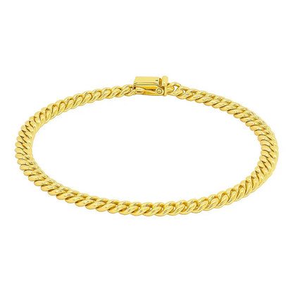 14k Classic Miami Cuban Solid Bracelet (5.00 mm)