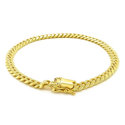 14k Classic Miami Cuban Solid Bracelet (5.00 mm)
