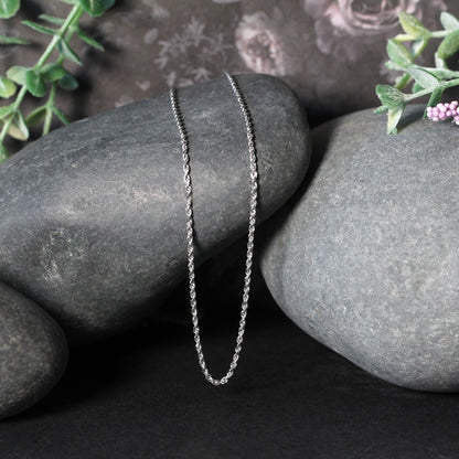14k Yellow Gold Solid Diamond Cut Rope Chain