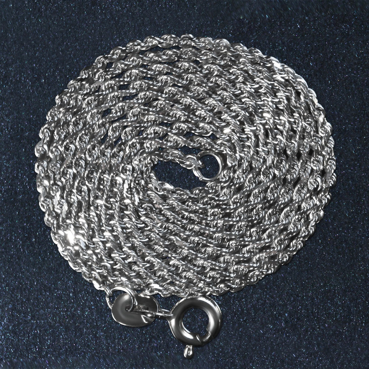 14k Yellow Gold Solid Diamond Cut Rope Chain