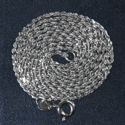 14k Yellow Gold Solid Diamond Cut Rope Chain