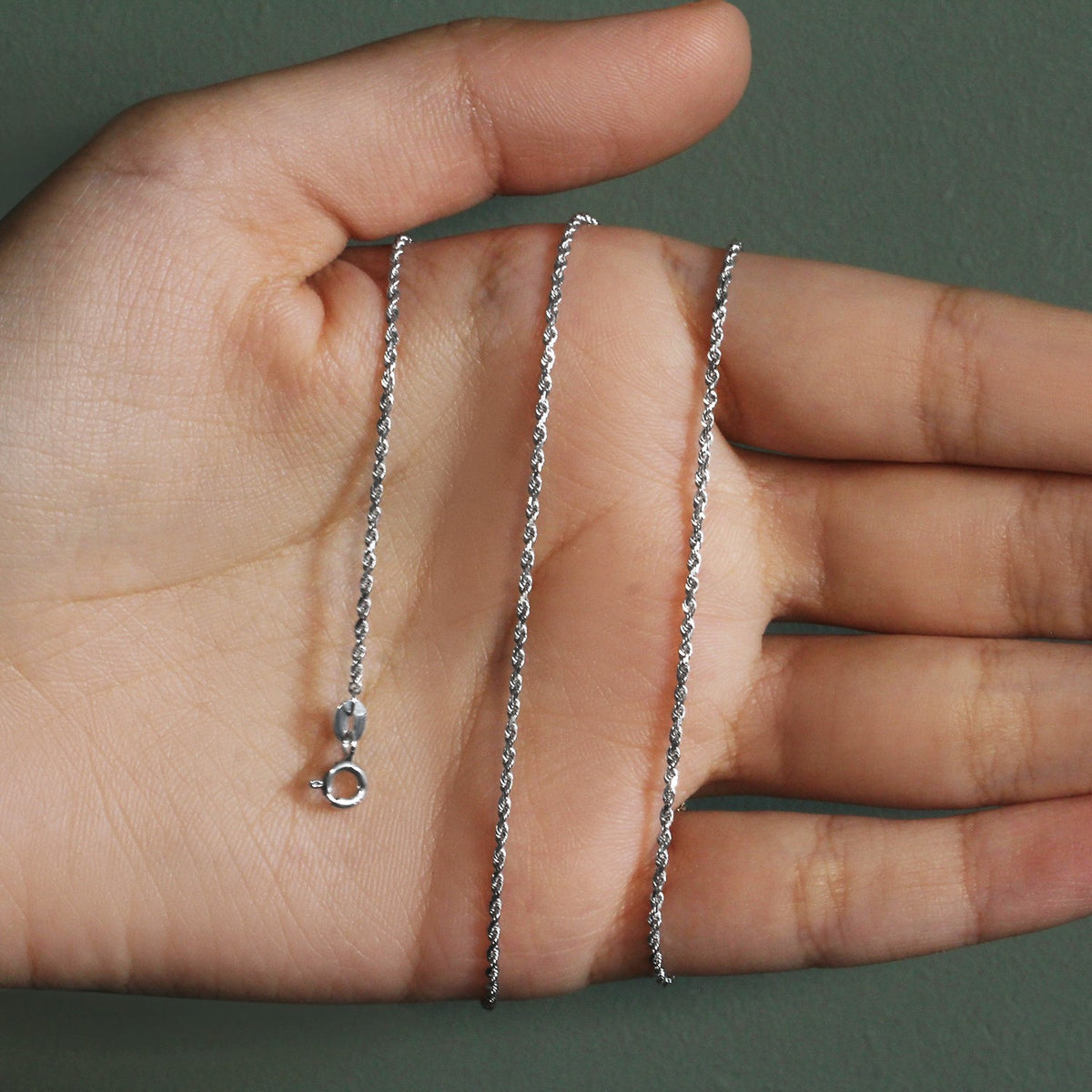 14k Yellow Gold Solid Diamond Cut Rope Chain