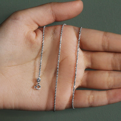 14k Yellow Gold Solid Diamond Cut Rope Chain