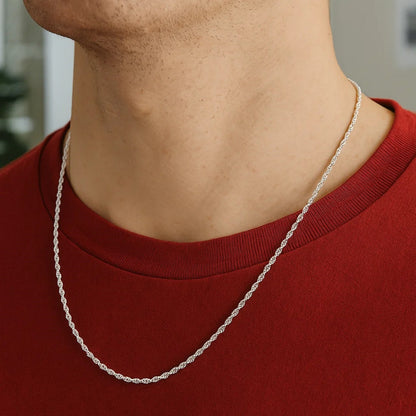 14k Yellow Gold Solid Diamond Cut Rope Chain