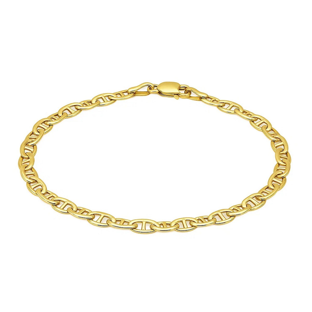 14k Tri Color Gold Mariner Link Bracelet (4.90 mm)