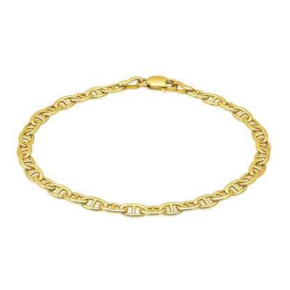 14k Tri Color Gold Mariner Link Bracelet (4.90 mm)