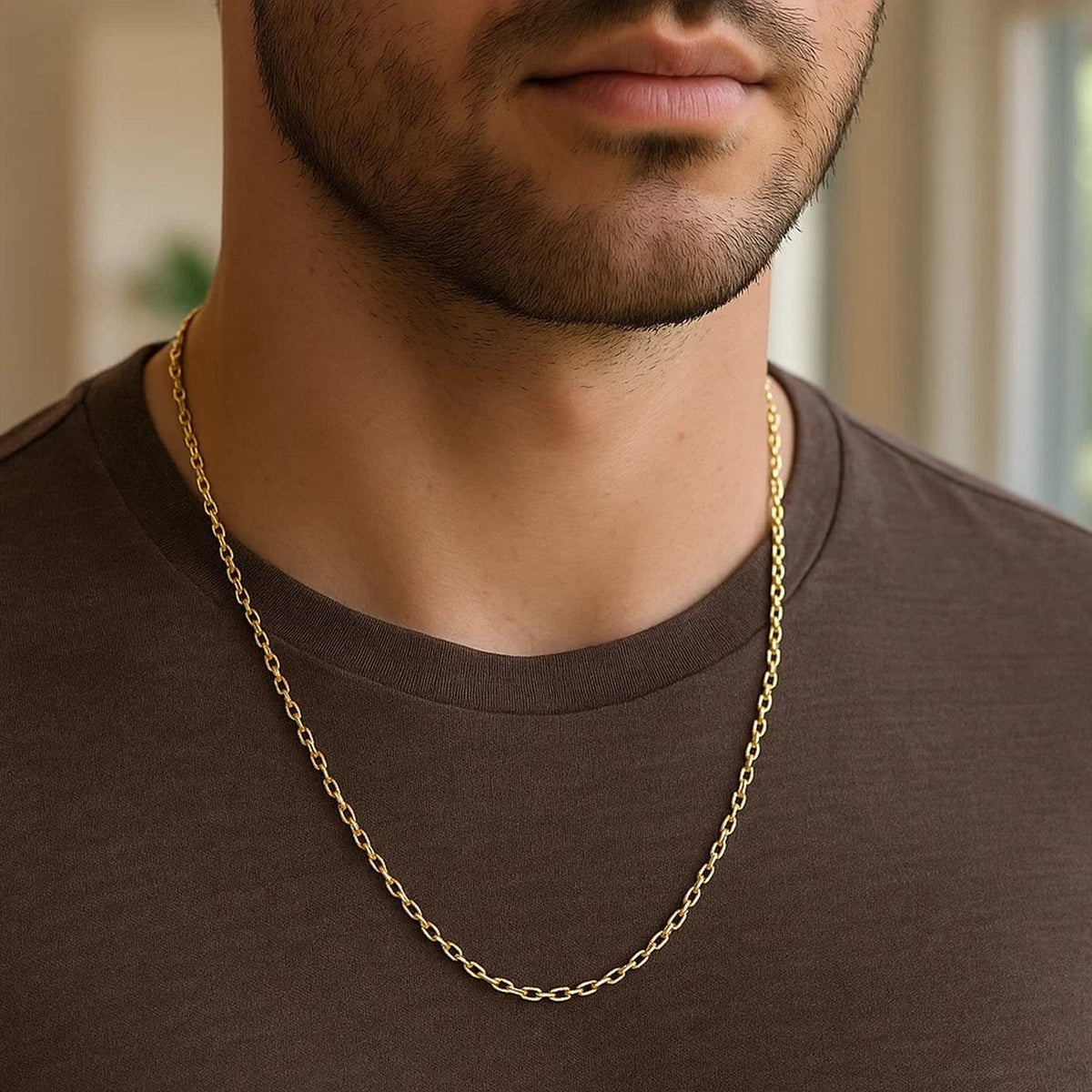 14k Yellow Gold Diamond Cut Cable Link Chain (1.90 mm)