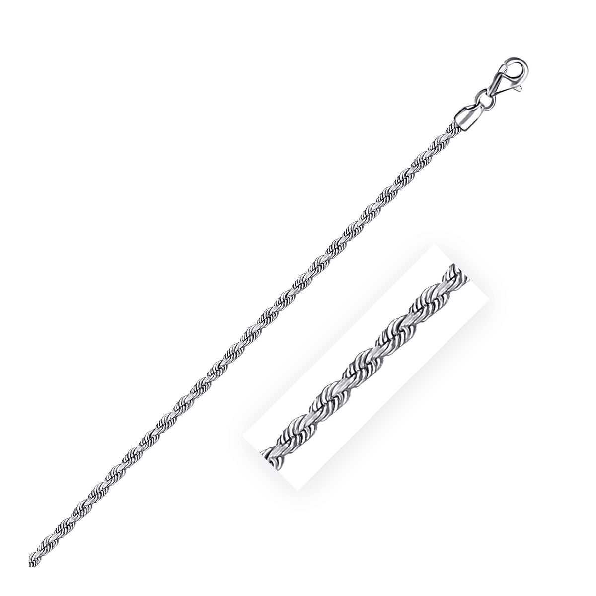 14k Solid Diamond Cut Rope Chain