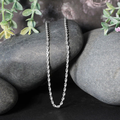 14k Yellow Gold Solid Diamond Cut Rope Chain