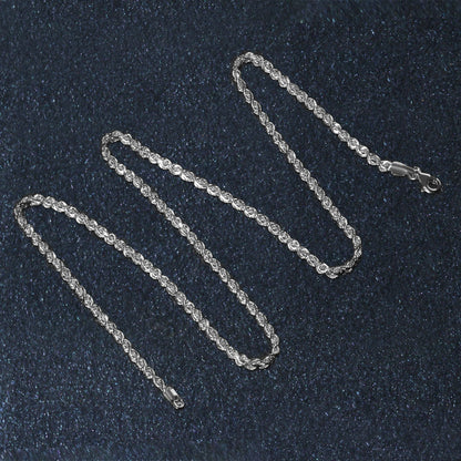 14k Yellow Gold Solid Diamond Cut Rope Chain