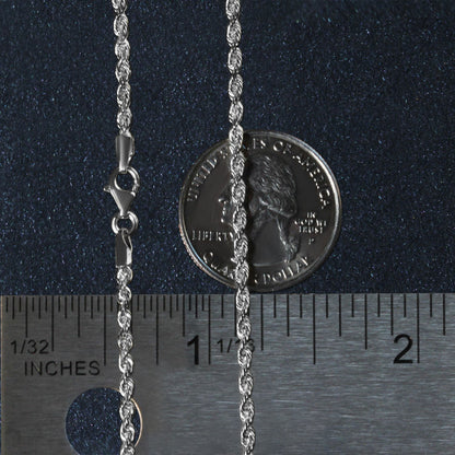 14k Yellow Gold Solid Diamond Cut Rope Chain