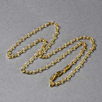 14k Yellow Gold Oval Rolo Chain
