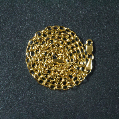 14k Yellow Gold Oval Rolo Chain