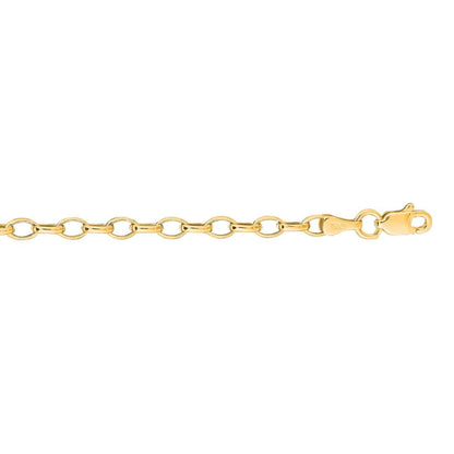 14k Yellow Gold Oval Rolo Chain