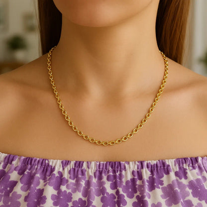 14k Yellow Gold Oval Rolo Chain