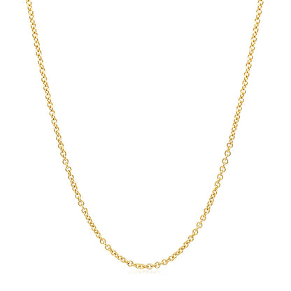 14k Yellow Gold Round Cable Link Chain