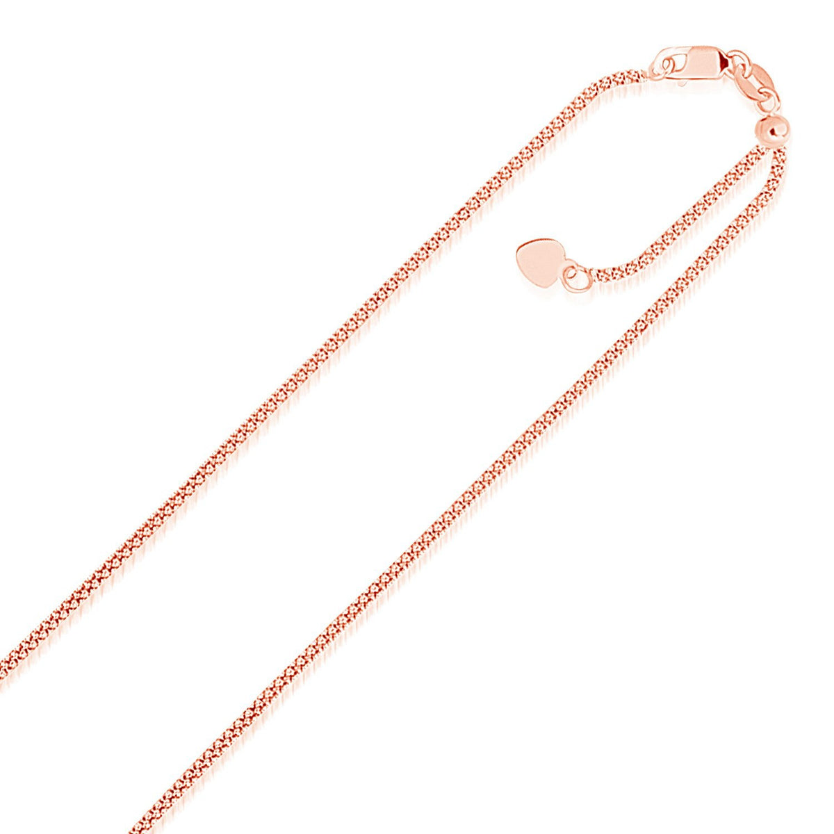 14k Rose Gold Adjustable Popcorn Chain