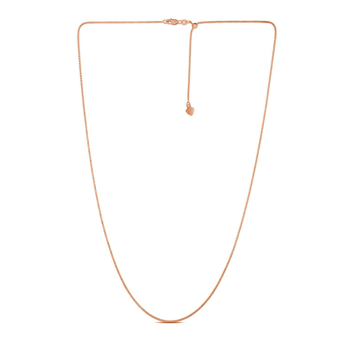 14k Rose Gold Adjustable Popcorn Chain