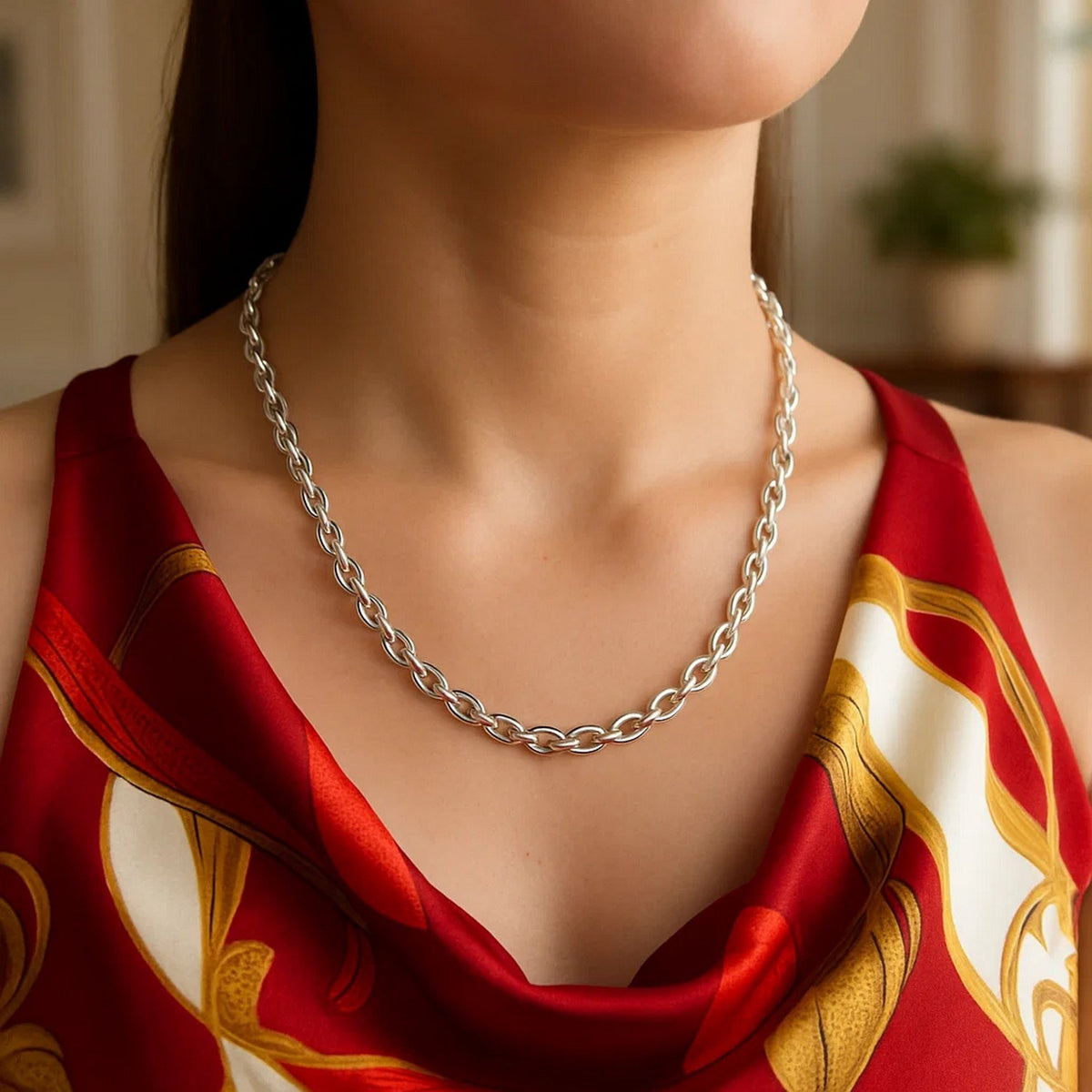14k Yellow Gold Oval Rolo Chain