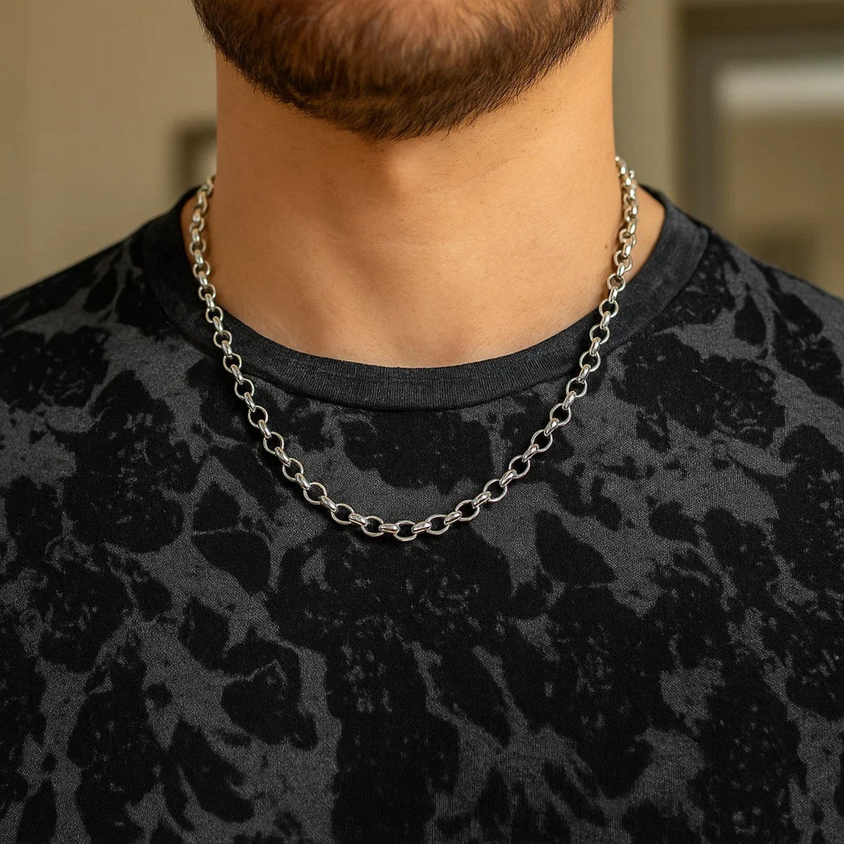 14k Yellow Gold Oval Rolo Chain