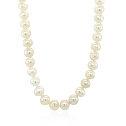 14k Necklace with White Freshwater Cultured Pearls (6.0mm to 6.5mm)
