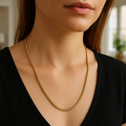 14k Round Box Chain