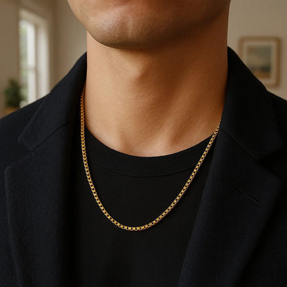 14k Round Box Chain