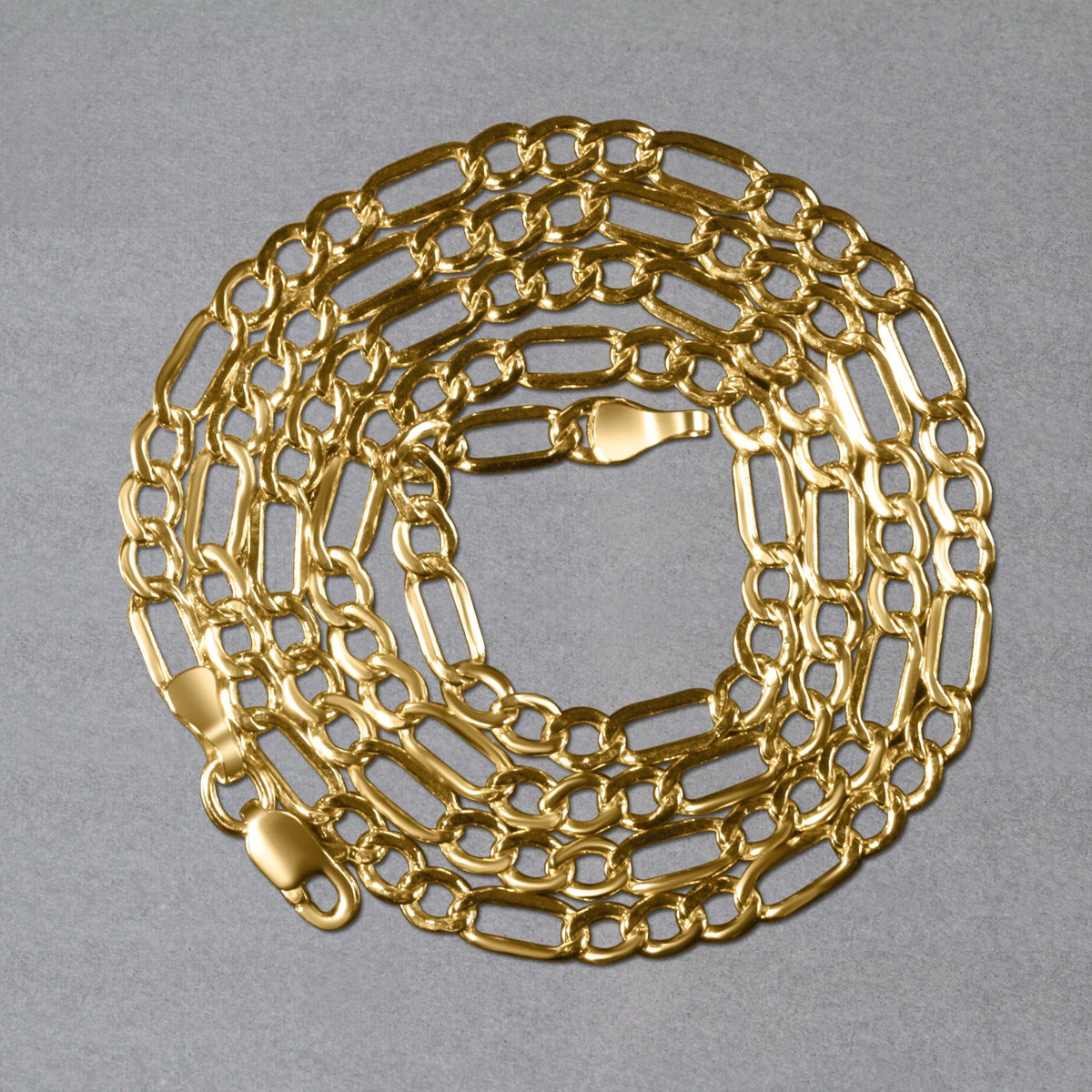 14k Yellow Gold Lite Figaro Chain
