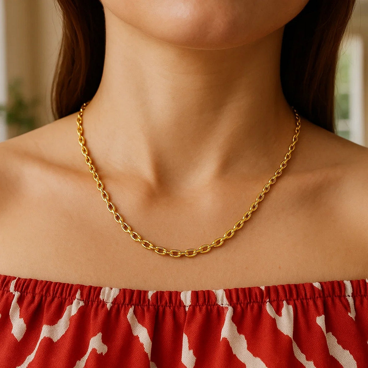 14k Yellow Gold Forsantina Lite Cable Link Chain