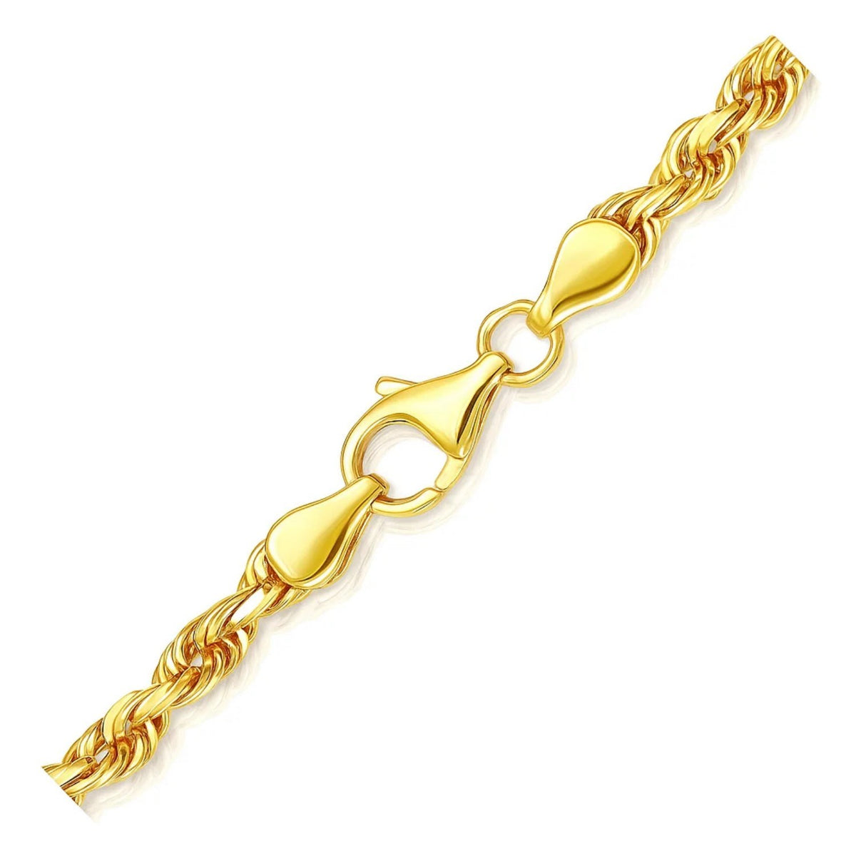 14k Solid Diamond Cut Rope Bracelet (4.00 mm)
