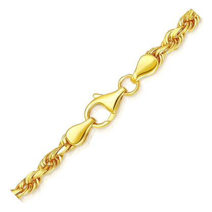 14k Solid Diamond Cut Rope Bracelet (4.00 mm)