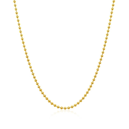 18k Yellow Gold Bead Chain 1.5mm (1.50 mm)